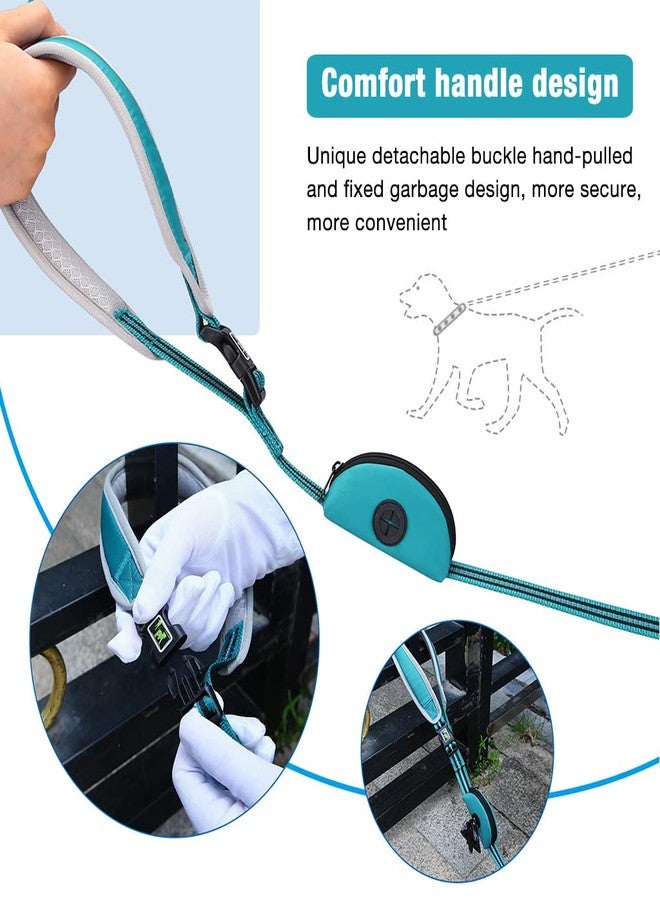 Qpets حزام كلاب Qpets® بطول 1.5 متر للكلاب الصغيرة، مزود بسحاب لتنظيم أكياس فضلات الكلاب، وحبل نايلون، ومقود للكلاب مع مقبض يد مبطن مريح وإبزيم سريع الفتح لسهولة المشي. - Image 3